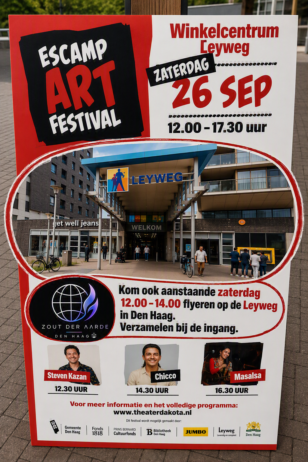 Flyeren op de Leyweg — Escamp Art Festival